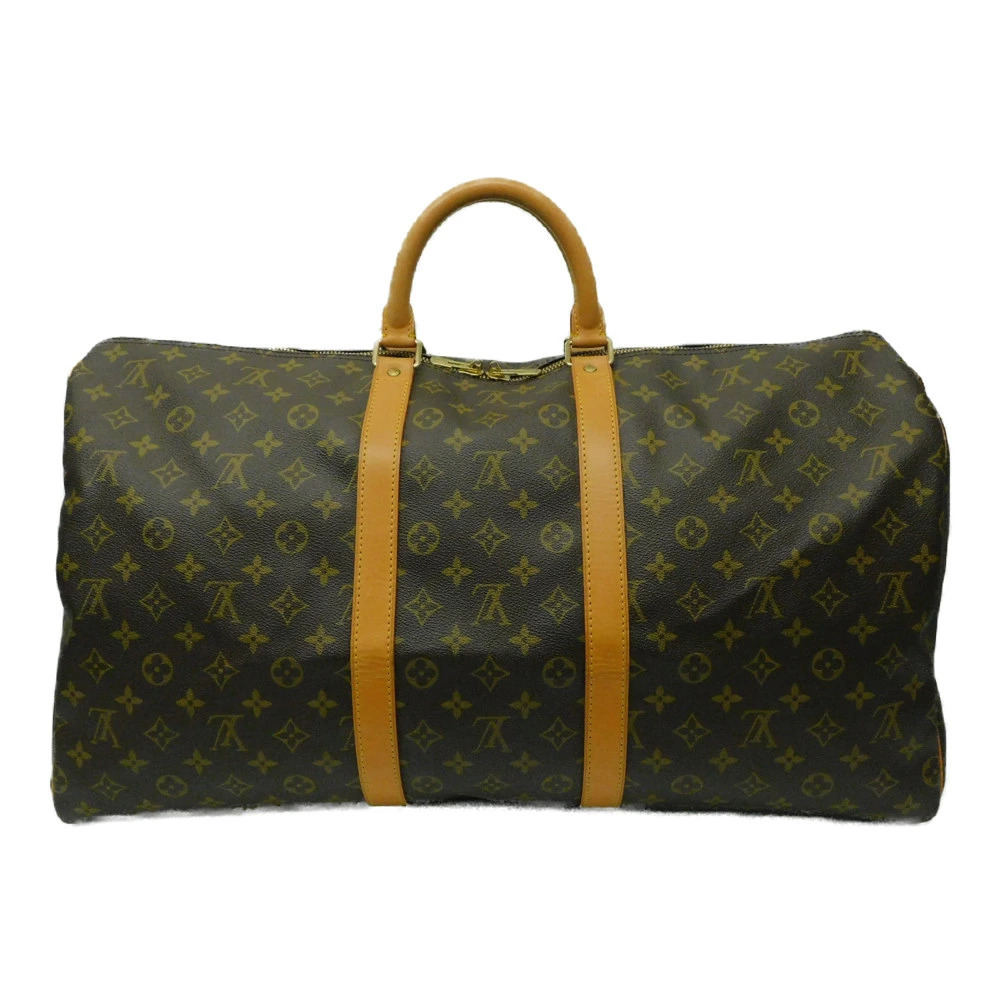 Louis Vuitton Bag Monogram Keepall Brown Travel Boston Brown